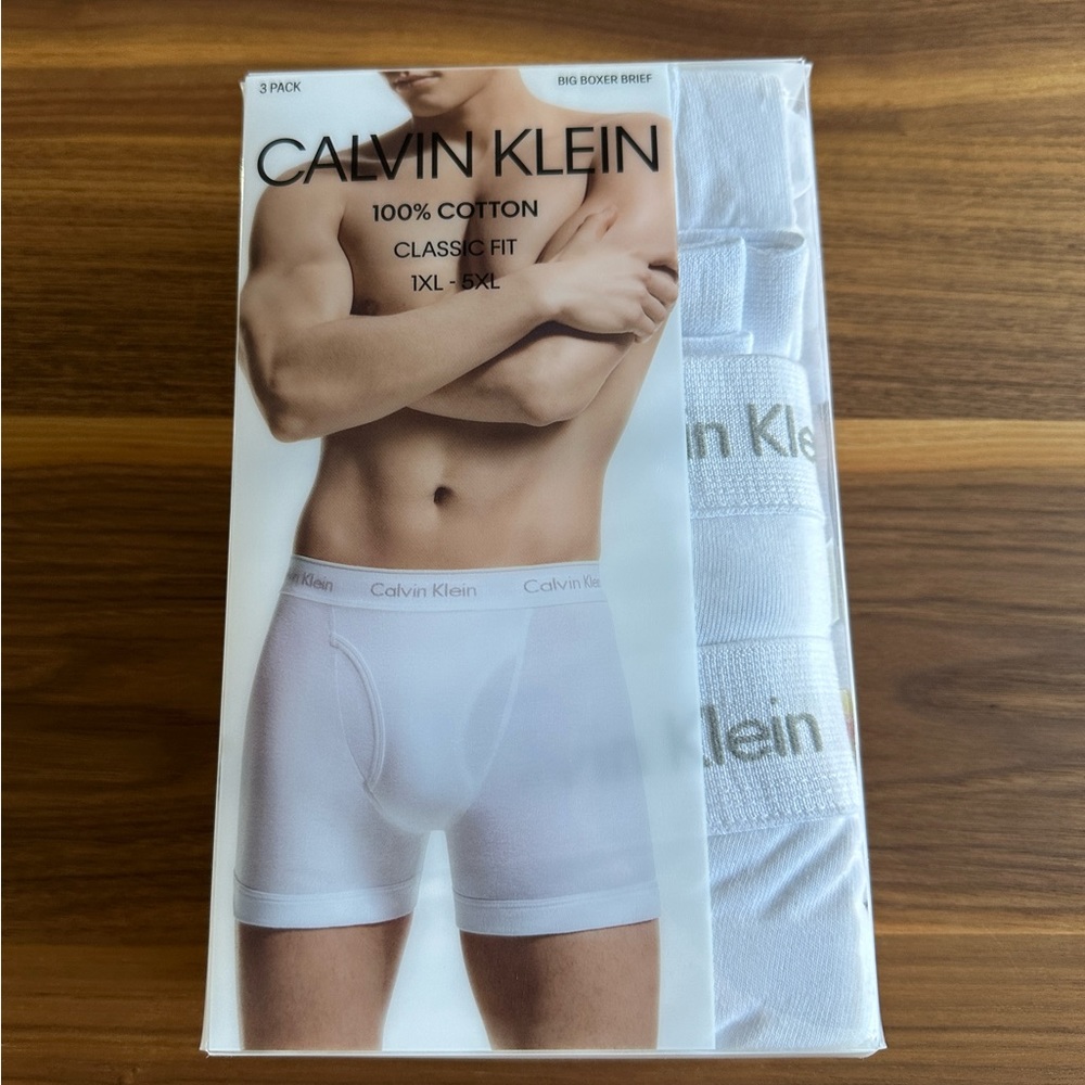 3-Pack Calvin Klein Men's 3XL 100% Cotton Big & Tall Boxer Briefs